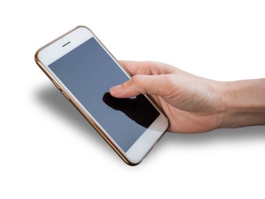 Holding ve smartphone kullanarak bir yandan kişi