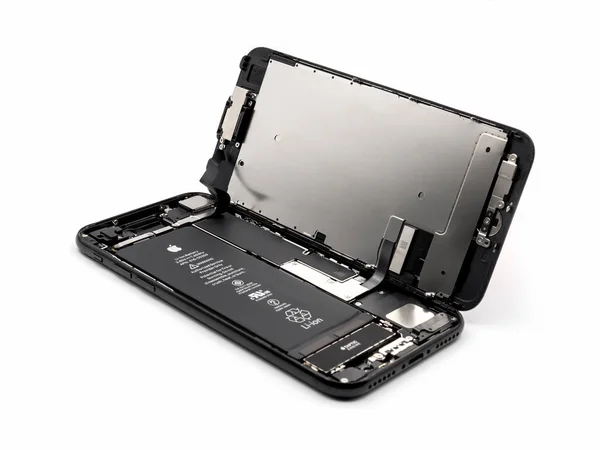 Apple iPhone 7 disassembled showing components inside — Stock Photo, Image