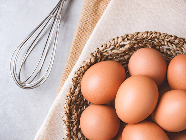 Organic chicken eggs food ingredients concept