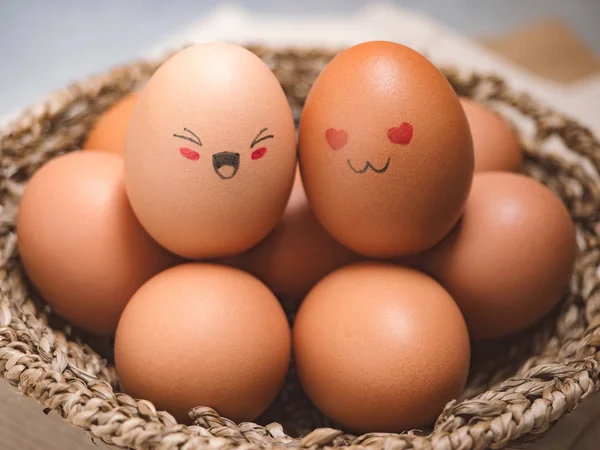 Egg lovers have happy faces — Stock Photo, Image