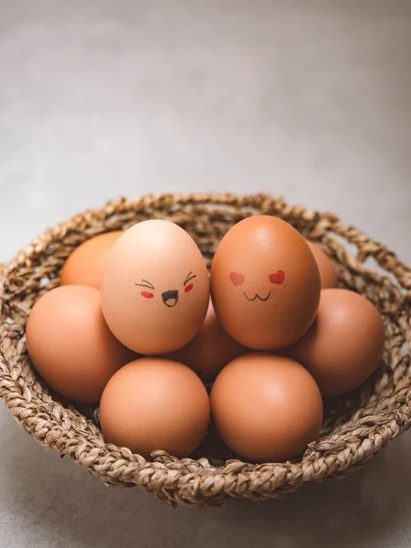 Æg elskere har glade ansigter - Stock-foto
