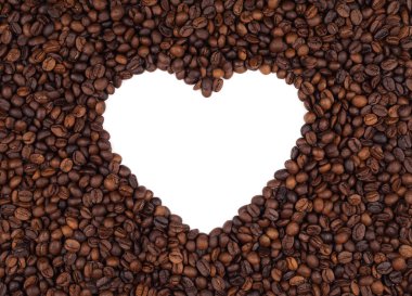 Kavrulmuş kahve çekirdekleri kalpte yer bırakır.
