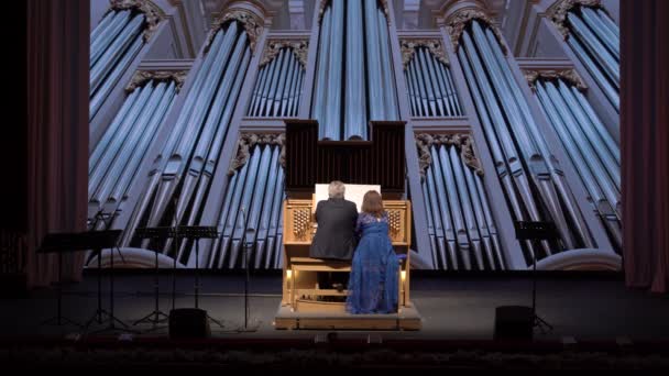 Orgelkonzert Vierhändig — Stockvideo