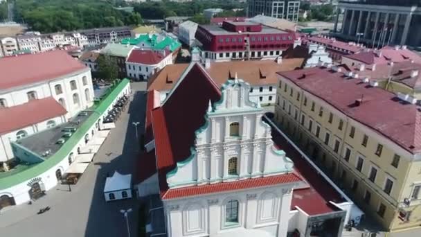 Antiguo Ayuntamiento edificio de la ciudad alta Minsk — Vídeo de stock