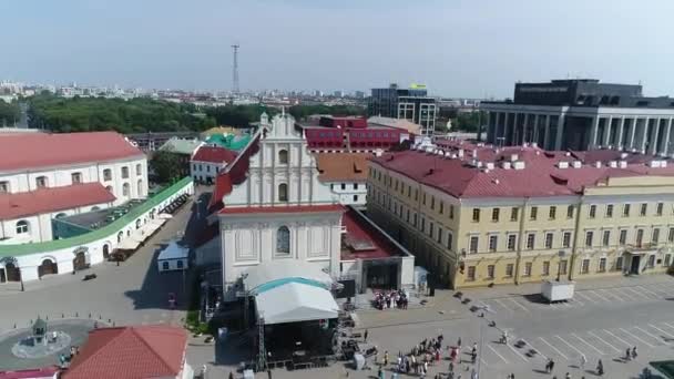 Altes Rathaus Gebäude der Oberstadt Minsk — Stockvideo