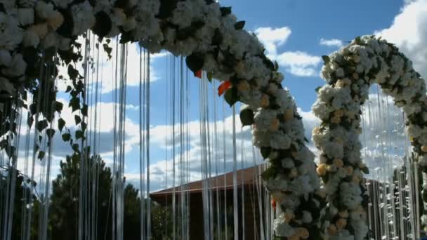 Cérémonie Décoration Mariage Fleurs Pour Cérémonie Mariage Fond Arche Mariage — Video