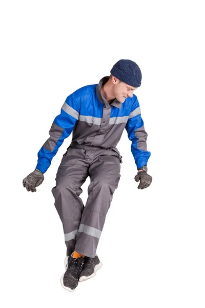 Assemblyman, construction worker sitting down — Stock Photo, Image