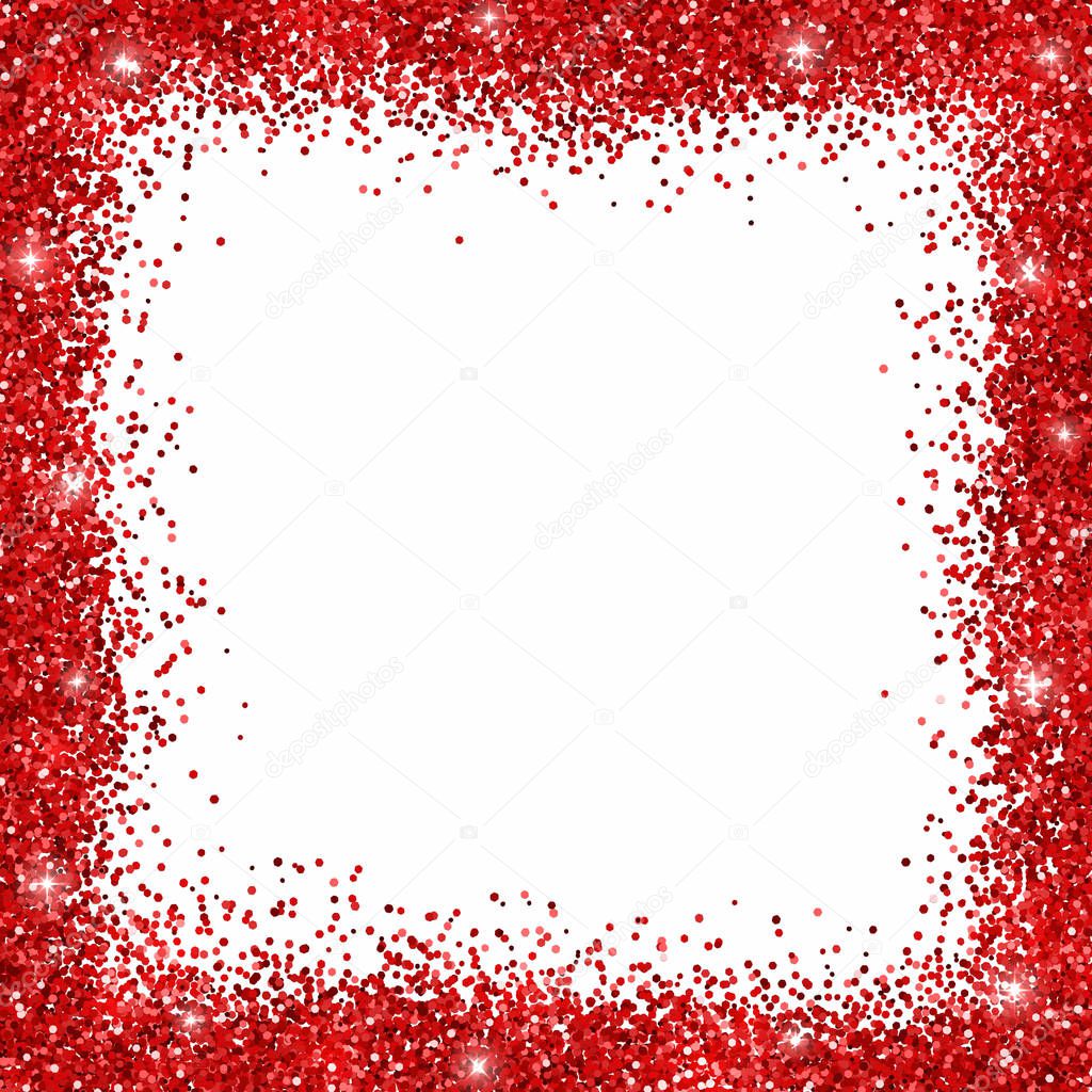 Red glitter border frame — Stock Vector © lava.berezka.gmail.com #130567120