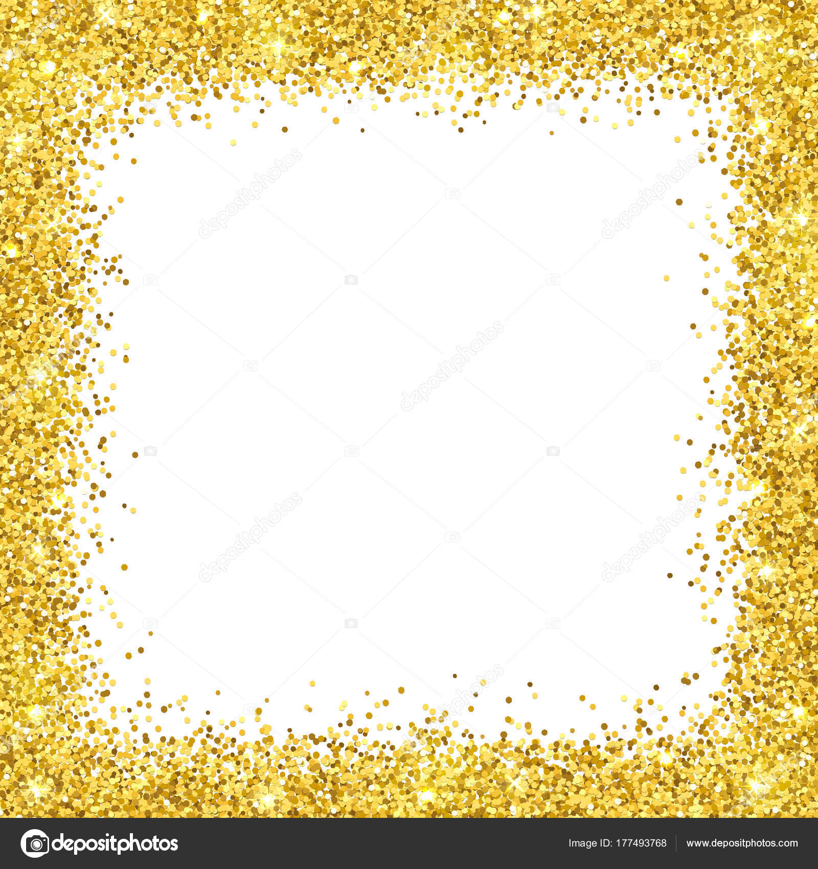 Gold Glitter Border Frame