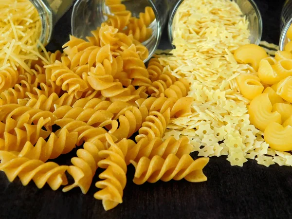 Close-up of different sorts of pasta