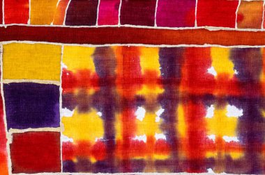 Kafesler, renkli soyutlama, parça, sıcak batik