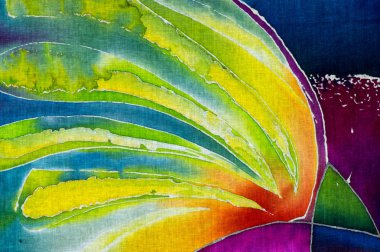 Yaprakları, renkli soyutlama, parça, sıcak batik