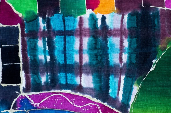 Kooien, kleurrijke abstractie, fragment, hete batik — Stockfoto