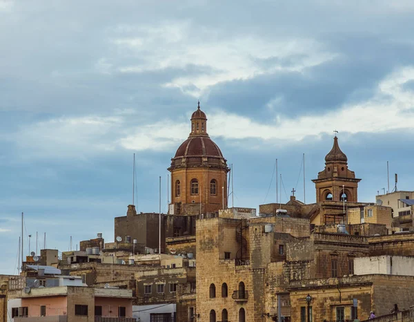 Pohled Starého Města Kostel Svatého Vavřince Birgu Malta — Stock fotografie