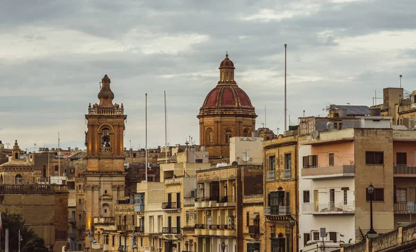 Pohled Kostel Svatého Vavřince Birgu Malta — Stock fotografie