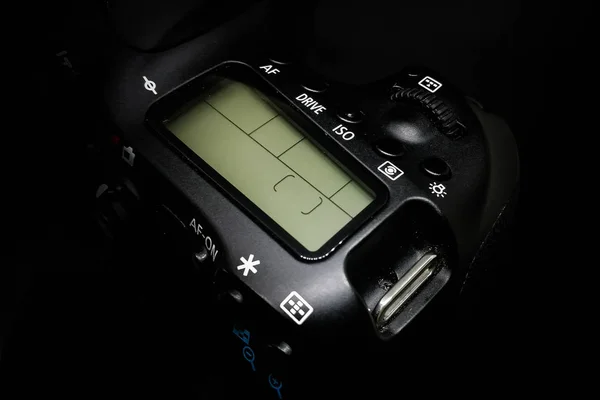 Εμφάνιση στην οθόνη LED σε μια φωτογραφική μηχανή Dslr, close up εικόνα που απομονώνονται σε μαύρο φόντο Royalty Free Φωτογραφίες Αρχείου