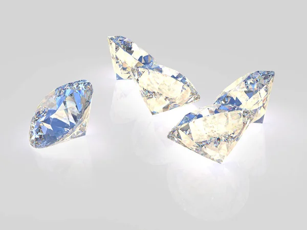 Diamanti di lusso su sfondi bianchi - percorso di ritaglio — Foto Stock