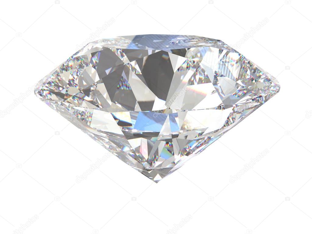 Large Clear Diamond isolated. 3d