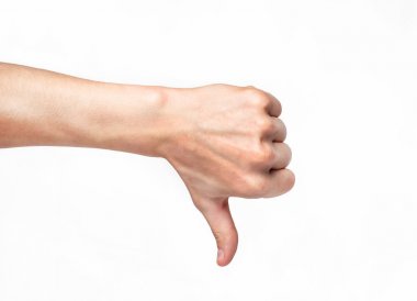 insan el başparmak aşağı gösterilen