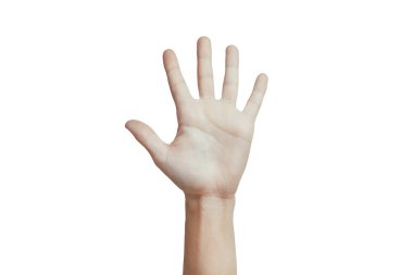 adam açık el hurma izole