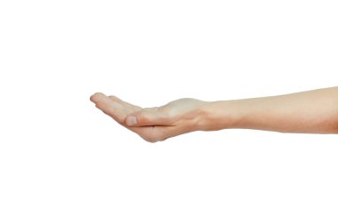 beyaz izole boş erkek el holding