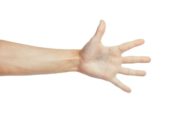 Man öppen hand palm isolerade — Stockfoto