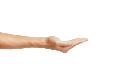 beyaz izole boş erkek el holding