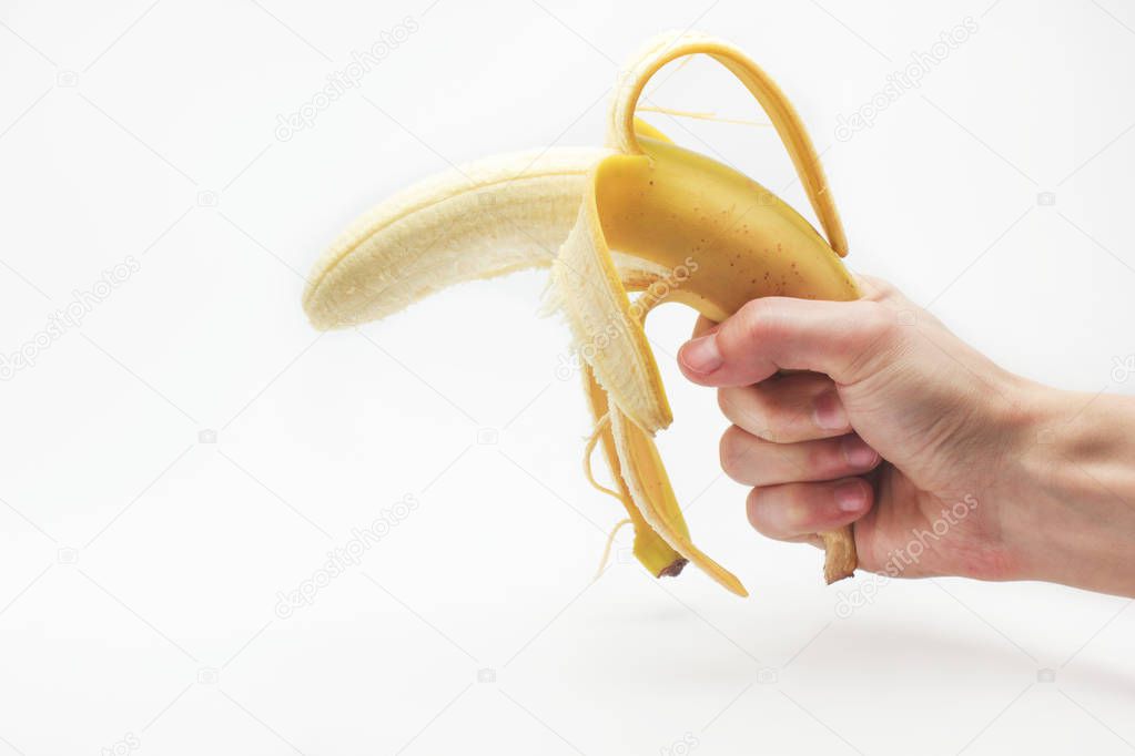 Banana fruit gun. Isolated