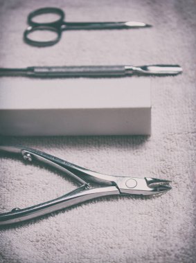 Bakımı - beyaz havlu manikür seti