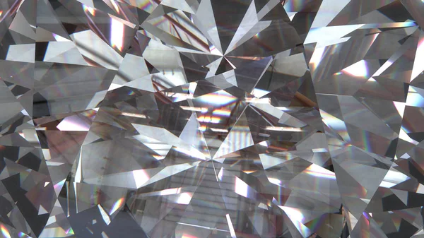 Diamante realistico con texture caustica primo piano, illustrazione 3D . — Foto Stock