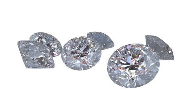 다이아몬드 흰색 절연 3d 렌더링 모델 — 스톡 사진