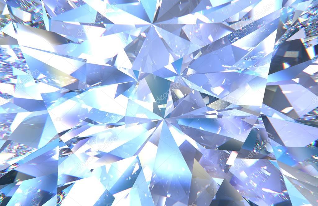 3D illustration diamond texture zoom