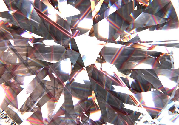 Formas de diamante macro triangulares em camadas com um pequeno diamante sobre eles. modelo de renderização 3d — Fotografia de Stock