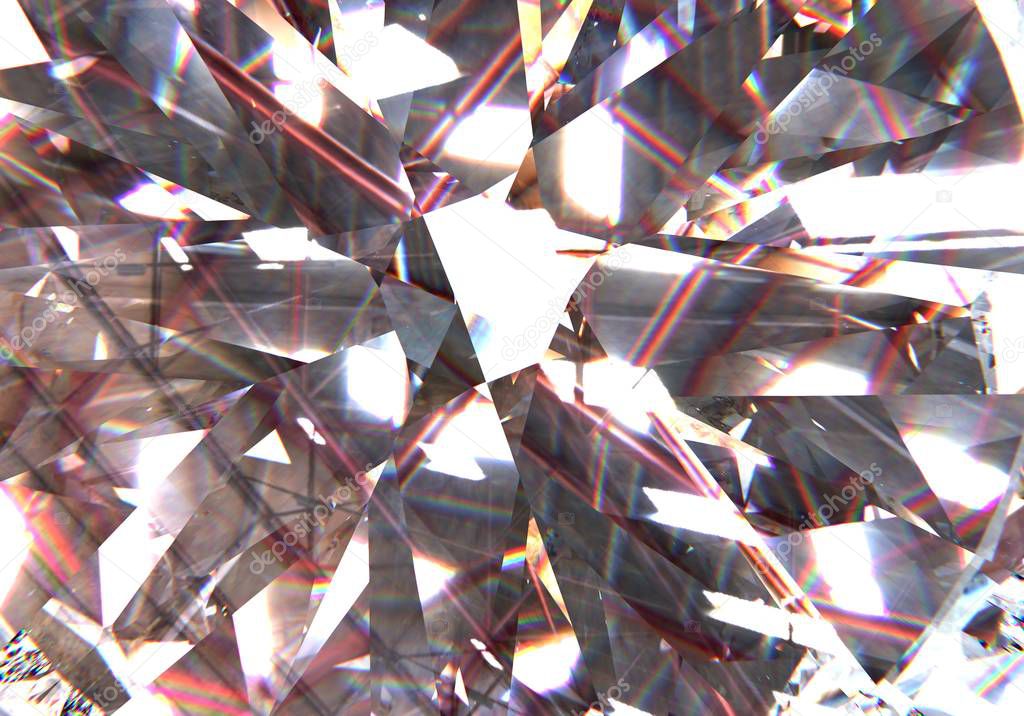 layered triangular macro diamond shapes with a small diamond over them. 3d rendering model