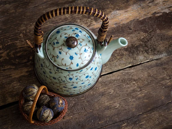 çay arka plan top çay çaydanlık tatlılar