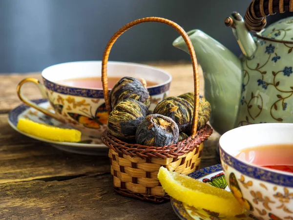 çay arka plan top çay çaydanlık tatlılar