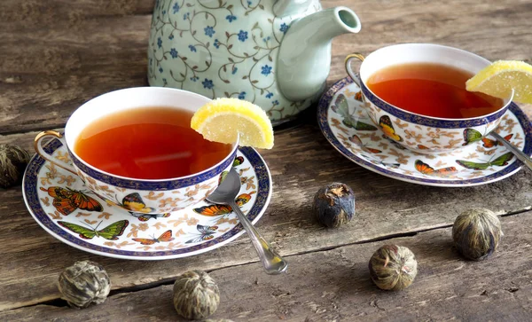 çay arka plan top çay çaydanlık tatlılar