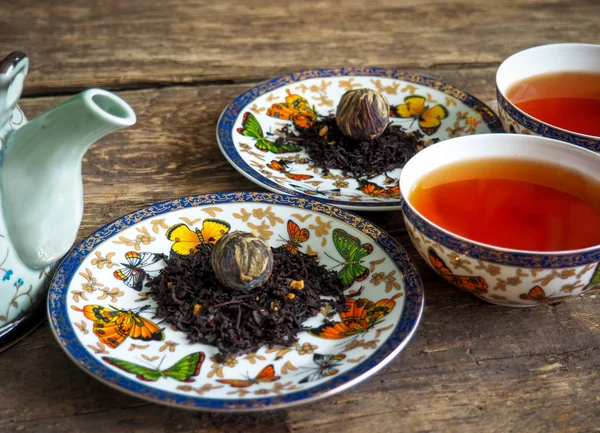 çay arka plan top çay çaydanlık tatlılar