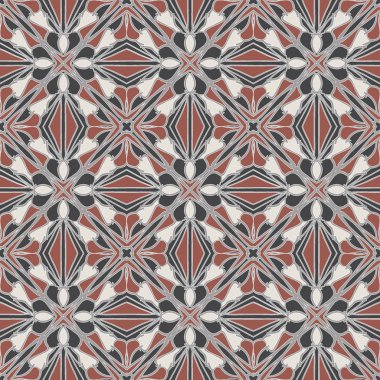 Desen sorunsuz doku vektör arka plan soyut geometrik tasarım. Modern kumaş grafik Tekstil beyaz çizgi zemin dekorasyon illüstrasyon. Yazdırma süs siyah retro kiremit tekrar öğesi sanat.