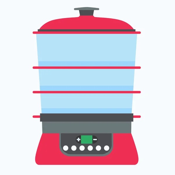 Parní parník potravin ikonu vektorové kuchař vaření kuchyně ilustrace izolované elektrické — Stockový vektor