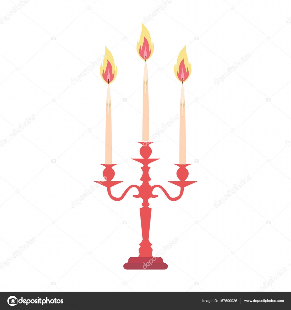 Candelabra candlestick chandelier candle vector isolated vintage holder