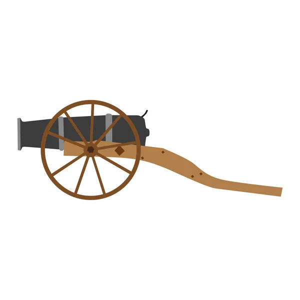 Cannon artilleri gamla pistol vektor illustration militära vapen krig — Stock vektor