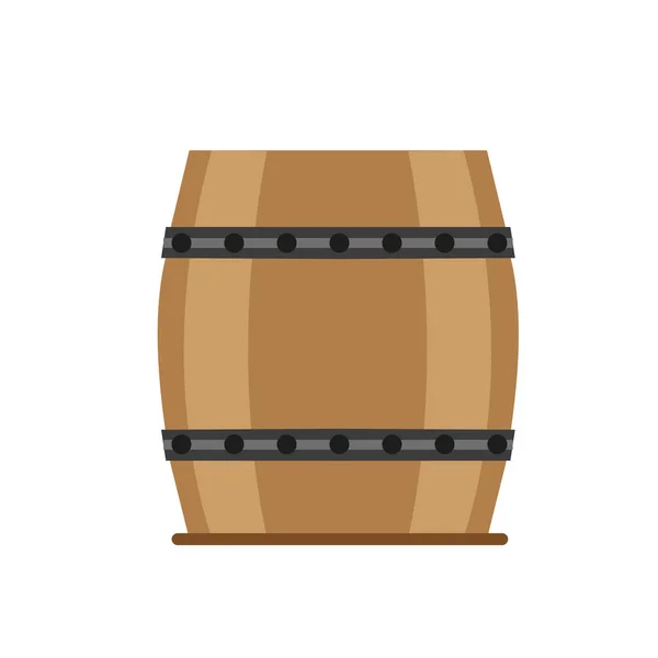 Barile di legno vettore vino birra illustrazione vintage isolato legno icona alcol — Vettoriale Stock
