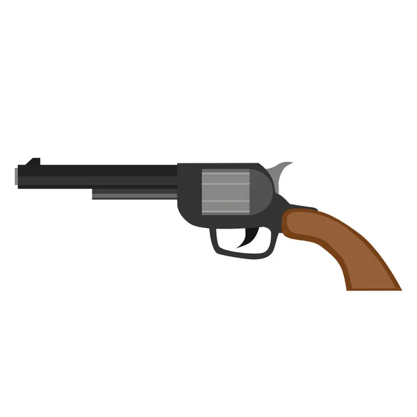 Revolver gun pistool vector vintage pistool wapen illustratie westerse pictogram — Stockvector