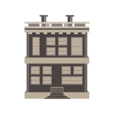 Ev vintage vektör retro illüstrasyon eski çizgi film