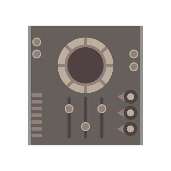 Dj mezclador icono vectorial música partido consola de audio club de disco de control — Vector de stock