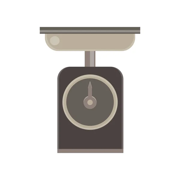 Escala alimento icono vector peso equilibrio herramienta aislado plana — Vector de stock