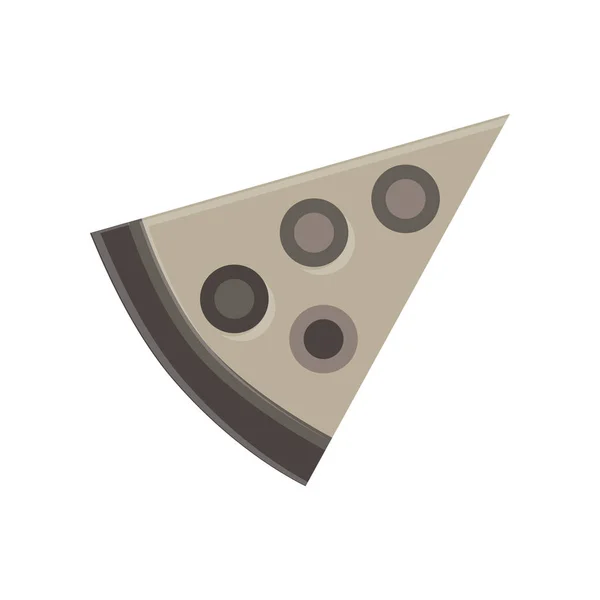 Вектор ломтиков пиццы изолированный белый пепперони пищевой фон — стоковый вектор