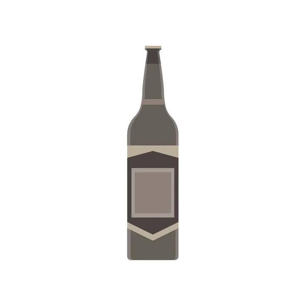 Cerveza botella vector vidrio aislado fondo beber alcohol blanco — Archivo Imágenes Vectoriales
