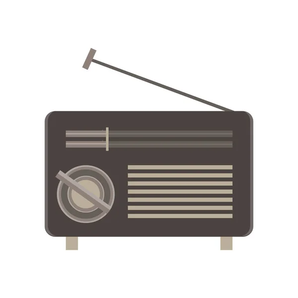 Ícone de rádio plana isolado. Retro vintage estilo ilustração som —  Vetores de Stock